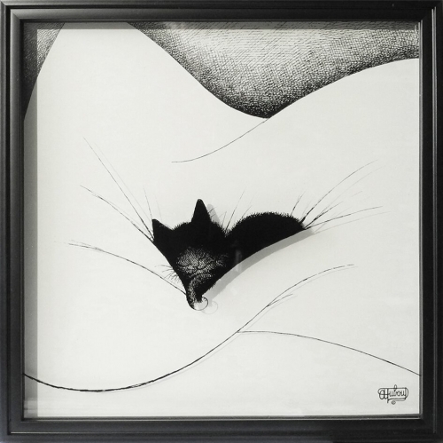 Cadre d'ombre chat gros dodo de Dubout
