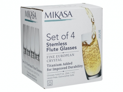 Coffret de 4 flûtes à champagne sans pied Julie - Mikasa