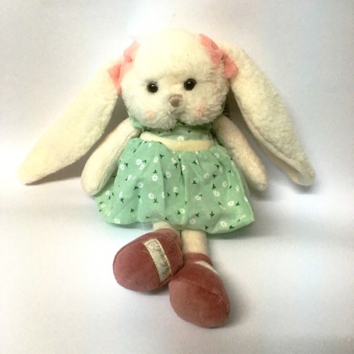 Doudou lapin princess robe verte Bukowski