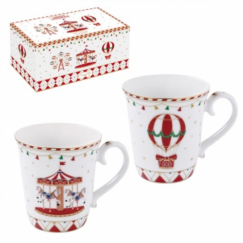 Coffret de 2 mugs porcelaine christmas wonderland - easy life
