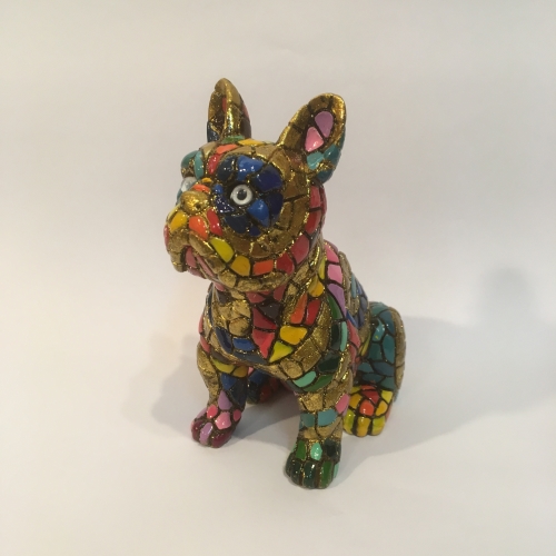 Bouledogue carnival en mosaïque Barcino