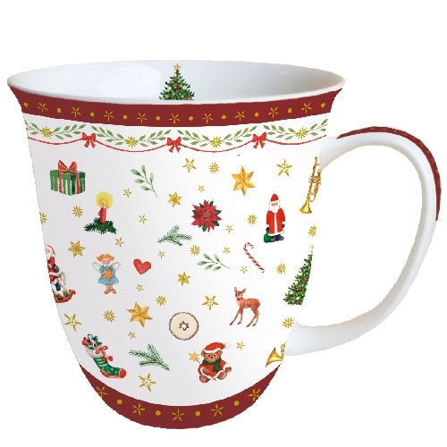 Mug ornaments all over red - ambiente