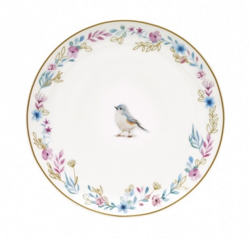 Assiette dessert oiseau fancy garden - easy life