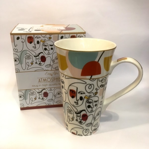 Grand mug en porcelaine modernism - easy life