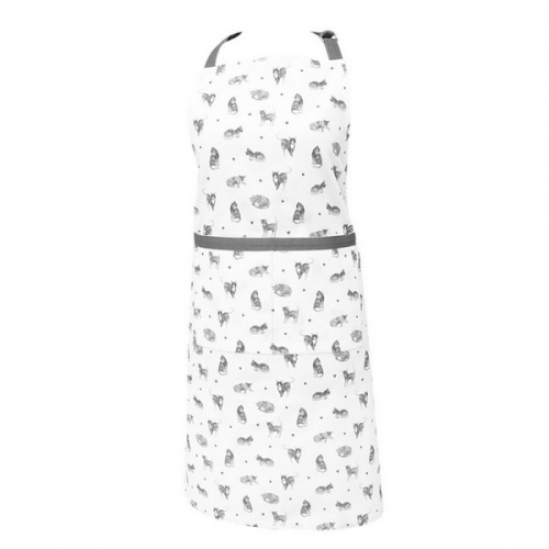 Tablier de cuisine avec chats gris multiples