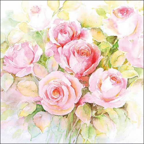Serviettes en papier watercolour white - ambiente