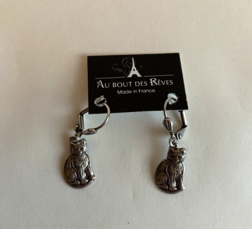Boucles d'oreilles chat - au bout des rêves
