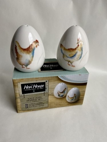 Set sel et poivre oeufs poules hen house
