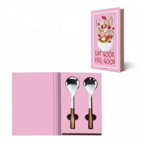 Coffret livre 2 couverts à salade gift novels - easy life