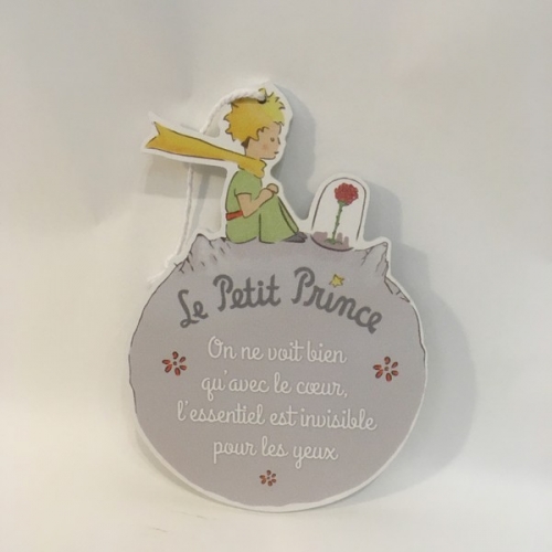 Panneau bois le petit prince sur terre