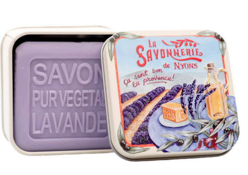 Boite à savon en métal Provence lavande