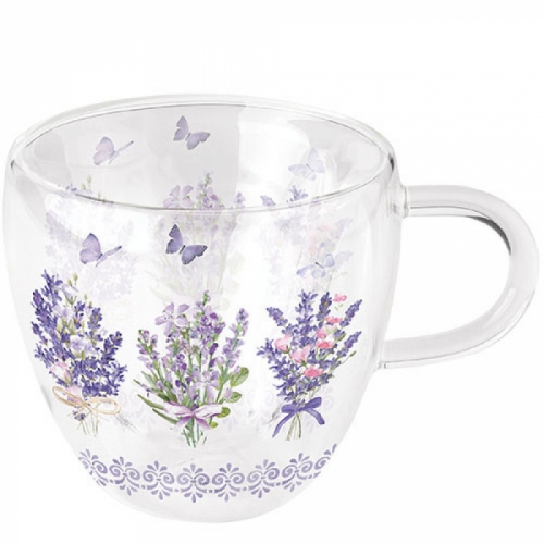 Tasse en verre double paroi lovely lavender - ambiente