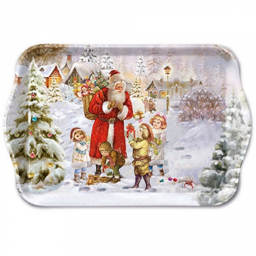 Petit plateau santa bringing presents - ambiente