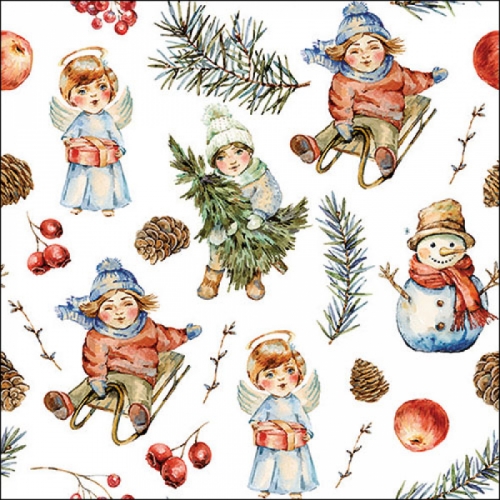 Serviettes en papier playing outside - ambiente