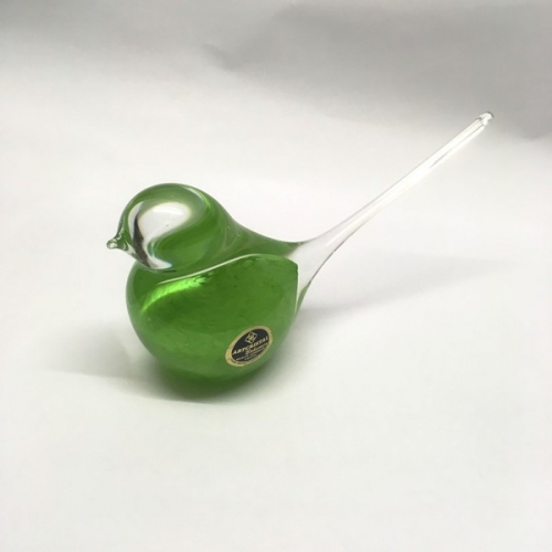 Petit oiseau cristal de Bohème vert pomme