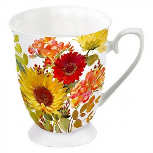 Mug sur pied sunny flowers cream - ambiente