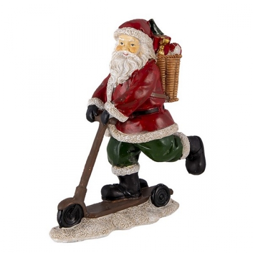Figurine décorative père Noël en trottinette