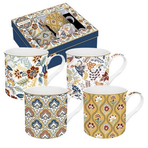 Coffret 4 mugs paisley abundance - easy life