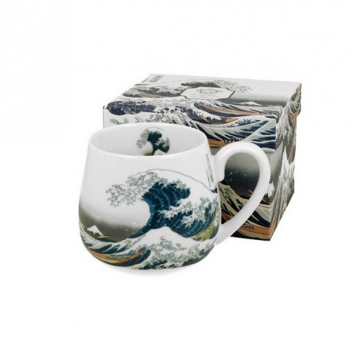 Mug la vague de Hokusai de forme arrondie - duo gift