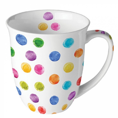 Mug polka dots white - ambiente