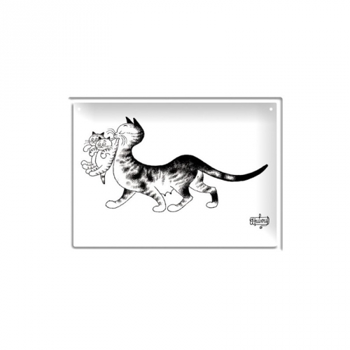 Plaque métal chatons en balade - Dubout