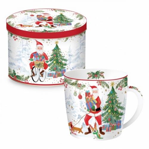 Mug joyful santa dans boite métal -easy live