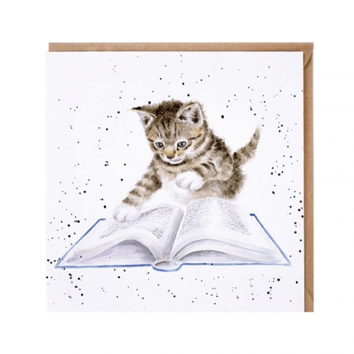 Carte chaton sur livre - Hannah Dale