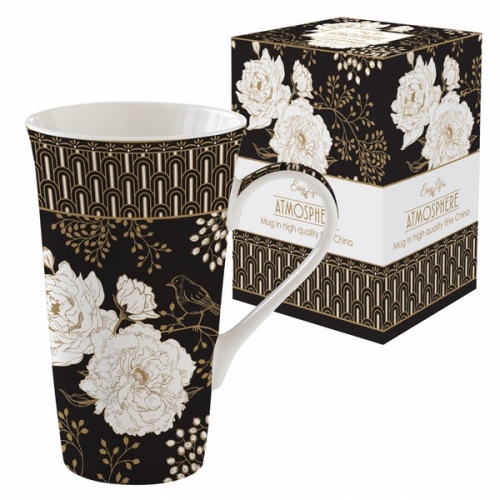 Grand mug art déco fleurs easy life