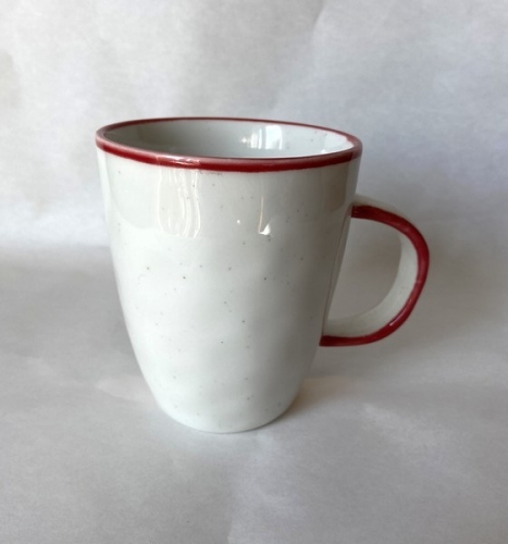 Mug tessele blanc et rouge - comptoir de famille