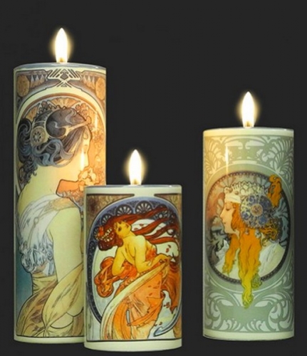 Set de 3 bougeoirs Alphonse MUCHA - Parastone