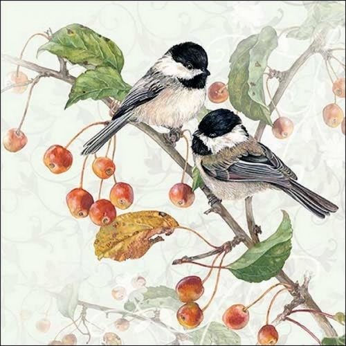 Serviettes en papier chickadee Ambiente