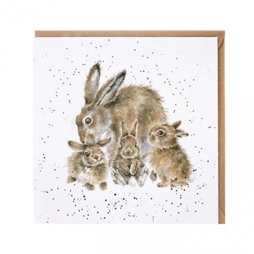 Carte double maman lapin et ses petits Hannah Dale