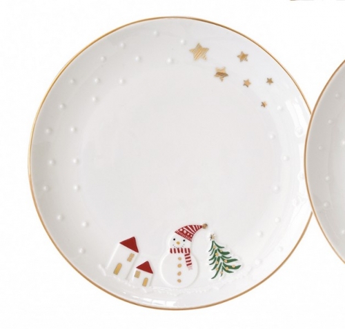 Assiette dessert let it snow bonhomme de neige - easy life
