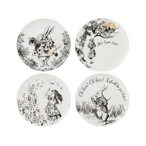 Set de 4 assiettes Alice in wonderland