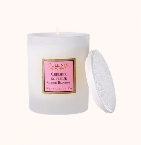Bougie parfumée cerisier en fleur - collines de Provence