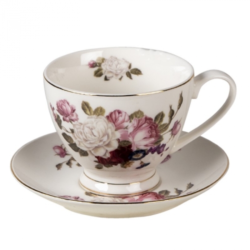 Tasse à thé bouquet de roses - clayre & eef