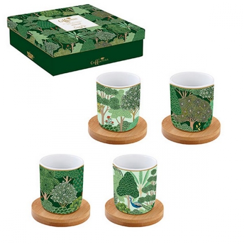 Coffret de 4 gobelets café avec bambou woodland - easy life