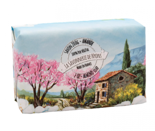 Savon parfumé fleurs d'amandier dans papier