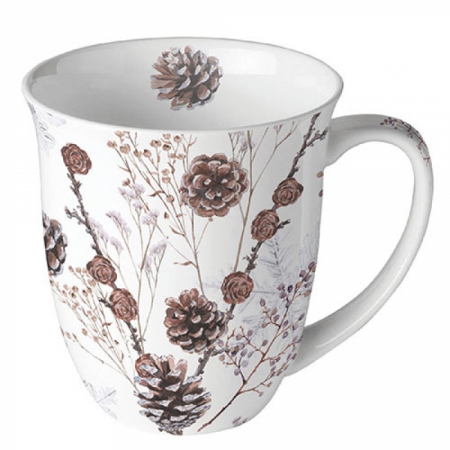 Mug pine cones white - ambiente