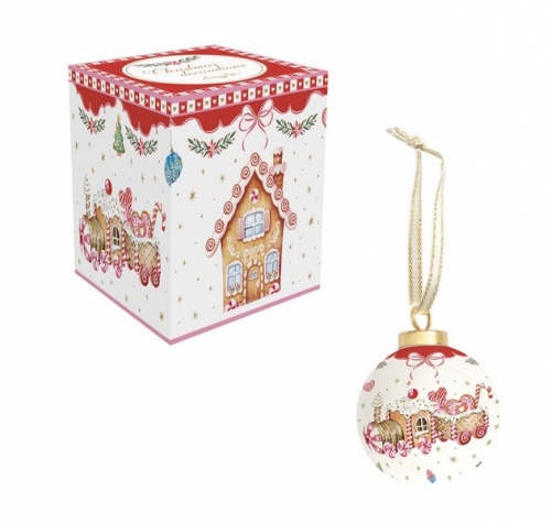 Boule de Noël en porcelaine petit train sweet christmas - easy life