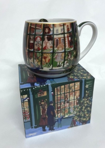 Mug de forme arrondie christmas shop window duo gift