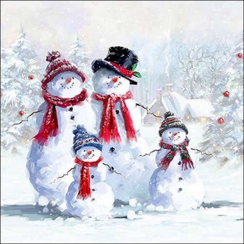 Serviettes en papier snowman with hat