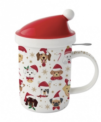 Tisanière têtes de chiens avec bonnet de père Noël - easy life