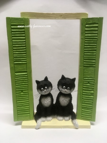 Figurines chats Dubout "les curieuses"