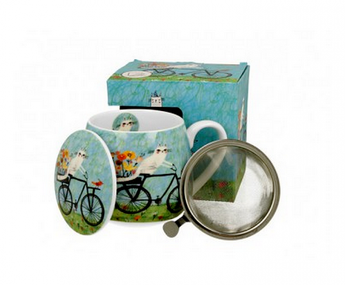 Mug infuseur chat à vélo - duo gift