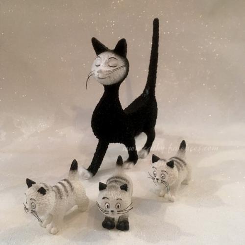 Figurines chats Dubout la promenade