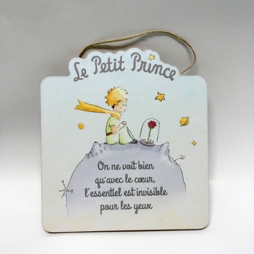 Panneau bois le petit prince la rose