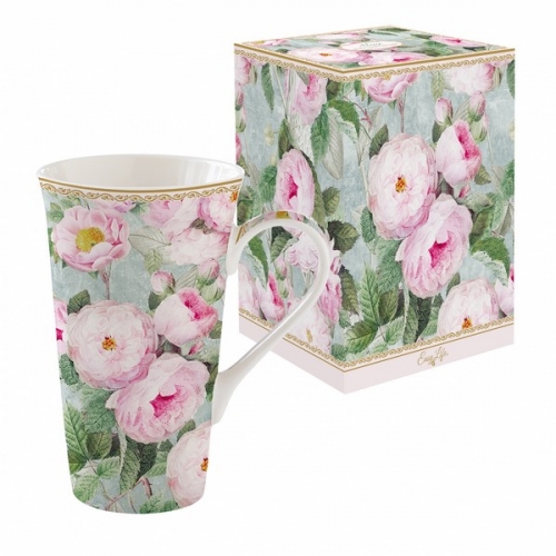 Grand mug en porcelaine roses in bloom - easy life