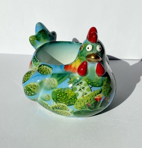 Vide-poche poule bleu - pomme pidou