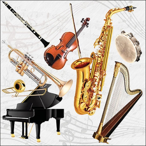 Serviettes en papier music instruments - ambiente